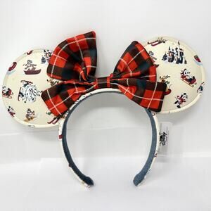 Disney Parks Mickey Minnie Holiday Christmas Ears Headband Plaid Bow WDW 50